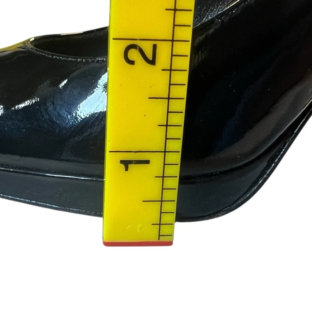 Stuart Weitzman Platswoon Black Patent Leather Platform Heels Size 7 N